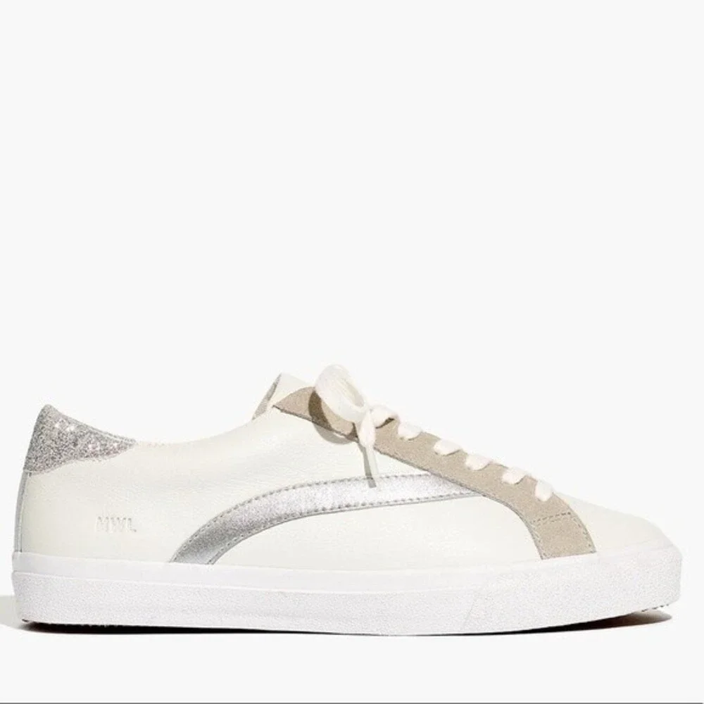 Madewell Sidewalk Sneakers In Silver Suede NWOT